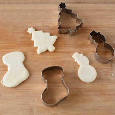 

6Pcs Christmas Tree Snowman Elk Shape Cookie Cutters Mold Fondant Baking Tools