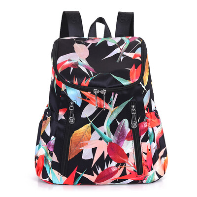 

Oxford Bag British Broken Flower Shoulder Bag Woman Waterproof Nylon Backpack Large Capacity Portable Bookbag