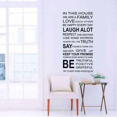 

〖Follure〗Love Family Rules Removable Decal Mural Home Decor Quote Wall Sticker