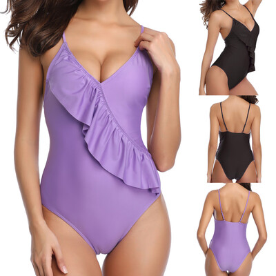 

Saidsome Women Fashion Sexy Pure Color Push-Up Padded Bra Beach Bikini One Piece Swimwear
