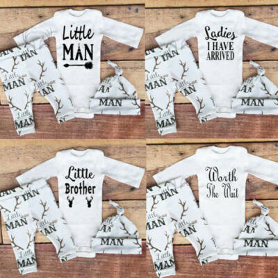 

US Newborn Baby Boy Girl Deer Christmas Clothes Romper Bodysuit Pants Outfit Set