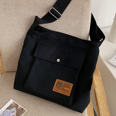 

Canvas bag female large capacity single shoulder bag 2019 Korean version of the Japanese original Sufeng oblique satchel bag