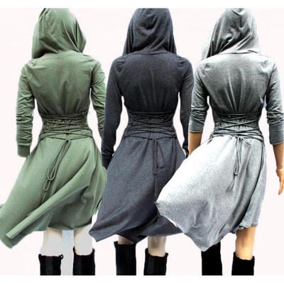 

Fashion Women Long Sleeve high low Hoodie dress Casual Party Mini dress Clubwear