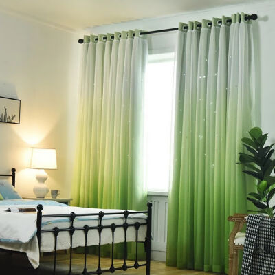 

Polyester Gradient Colors High Shading Curtain Tulle Curtain Sheer For Living Room Kitchen Bedroom Window