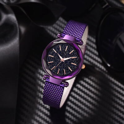 

RM Cool Fashion Without Digital Simple Star Sky Dial Ladie Mesh With Quartz Watch