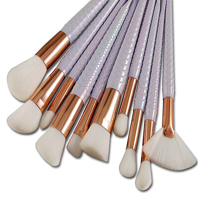 

〖Follure〗10Pcs Fish Makeup Brushes Set Powder Foundation Eyeshadow Lip Cosmetic Tool NEW