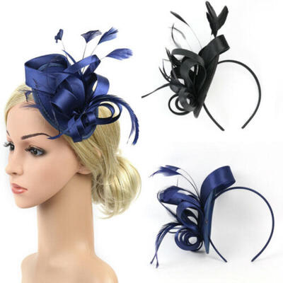 

US Women Feather Headwear Fascinator Hair Clip Party Wedding Bridal Birdcage Hat