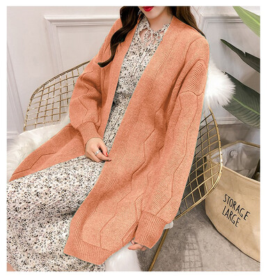 

2018 autumn&winter new sweater jacket womens long&thick&loose knitted sweater cardigan sweater