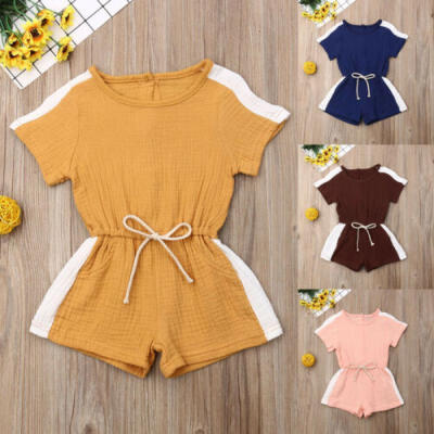 

Summer Toddler Kids Baby Girl Sport Romper Jumpsuit Playsuit Short Pants Clothes