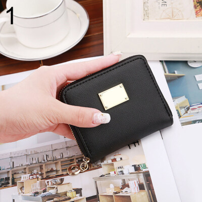 

Women Faux Leather Small Mini Wallet ID Card Holder Zip Coin Purse Handbag