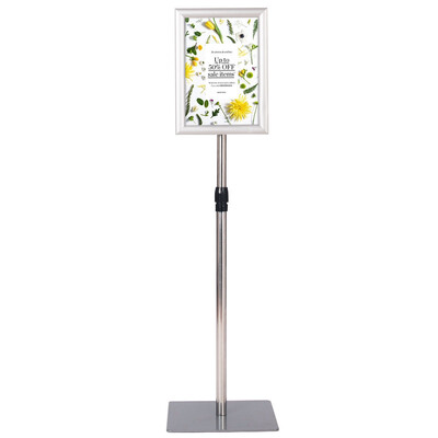 

85" x 11" Aluminum Adjustable Pedestal Poster Stand Holder-Silver