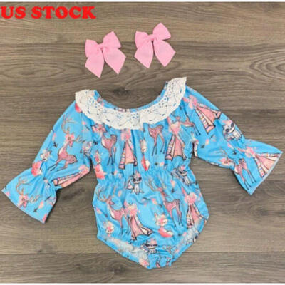 

US Canis Newborn Baby Girl Lace Romper Jumpsuit Bodysuit Outfits Autumn Clothes