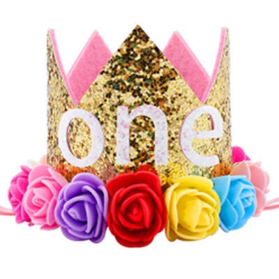 

New Princess Baby Girl 1st Birthday Party Flower Crown Hat Headband Hairband