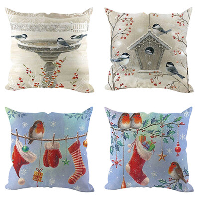 

Siaonvr 4Pcs Christmas Pillow Cover Pillowcases Decorative Sofa Cushion Cover Decoration