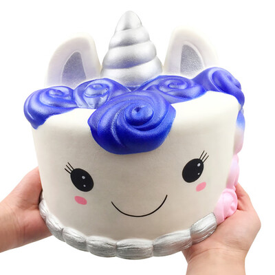 

YIWULAJumbo Blue Rose Cake Stress Reliever Scented Super Slow Rising Kids Squeeze Toy