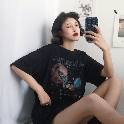 

Summer Cool T Shirt Shirt Women Pop Rock Star Printed Tshirt Loose Casual Harajuku Style Tshirt