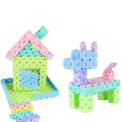 

Siaonvr Children Educational Toy 96 Geometry Shape Cognitive Digital Building Blocks