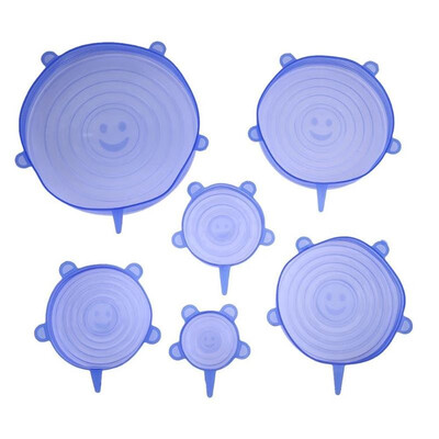 

6pcs Reusable Kitchen Tools Silicone Stretch Bowl Cover Food Fresh Keeping