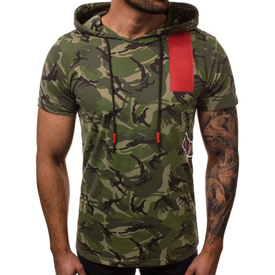 

Toponeto Mens Summer New Cap Camouflage Short Sleeve Top Fashion Comfortable Blouse Top
