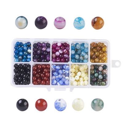 

Natural Agate Beads Grade A Dyed Faceted Round Mixed Color 6mm Hole 1mm about 50pcscomparment 500pcsbox