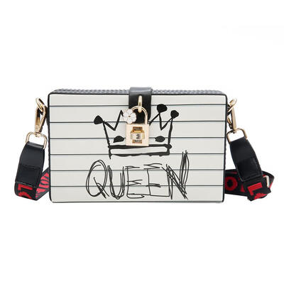 

Girls Letter Print Box Case Women Messenger Crossbdoy Bag Shoulder Bags