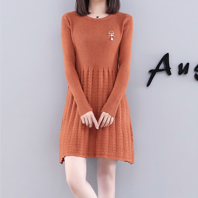 

New winter fat mm loose show thin lotus leaf hem in long hair dress