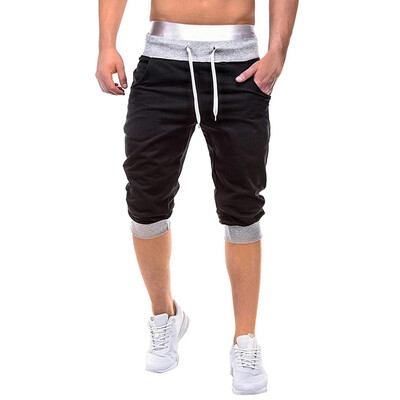 

Gobestart Men Summer Casual Elastic Joggings Sport Solid Baggy Pockets Short Pant