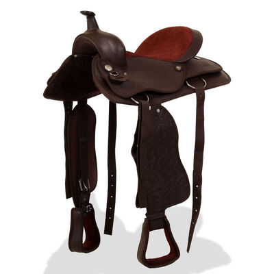 

Western Saddle Headstall&Breast Collar Real Leather 16" Brown