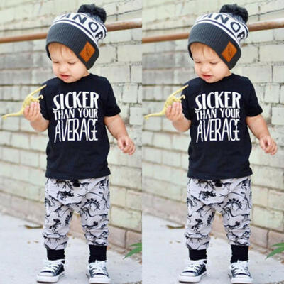 

UK Newborn Baby Boys Dinosaur Tops T-shirt Pants Leggings Outfits Tracksuit ghfd