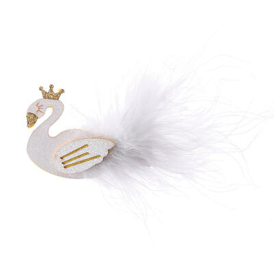 

Cute Kids Girls Hairpins Crown Feather Swan Hair Clips Jewelry Ornaments