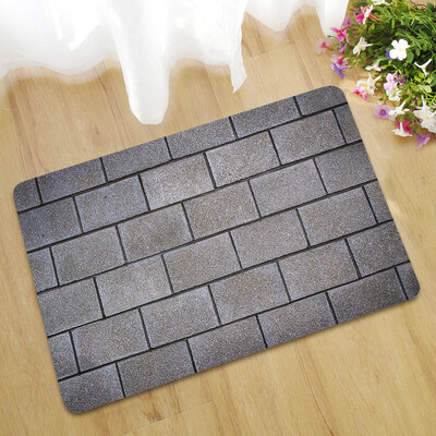 

Gobestart Fake Tile Bricks Mat Bedroom Kitchen Floor Pad Non-slip Bath Rug Mat Door Carpet