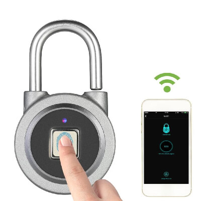 

BT Fingerprint Smart Keyless Lock Waterproof APP Fingerprint Unlock Anti-Theft Padlock Door Luggage Case Lock for Android iOS Sy