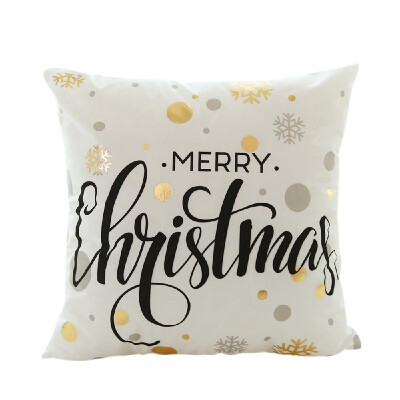 

Christmas Gold Foil Printed Pillow Case Car Sofa Cushion Covers Waist Throw Cover Square Pillowcase 450450mm Sofa Home Decor