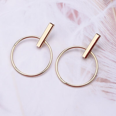 

New Fashion Exaggerated Big Circle Round Drop Earrings for Women Studs Gold Color Earring Club Party Jewelry Punk oorbellen