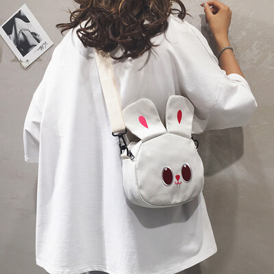 

Small bag female 2019 new Japanese girl cute rabbit bag cute Korean version of the wild canvas shoulder Messenger bag tide