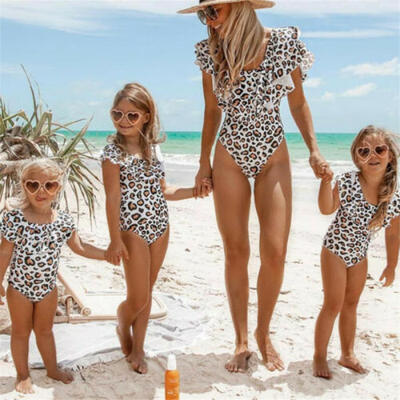 

Family Matching Swimwear Women Kids Girls Vintage Bikini Bathing suit One piece