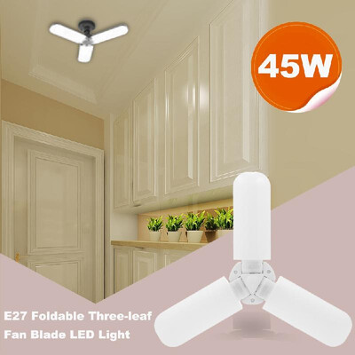 

Fan Blade LED Bulbs E26 E27 Adapter Converter Standard LED Lamp 90 Degree Foldable 45W 6500K White Light for Living Room Restauran