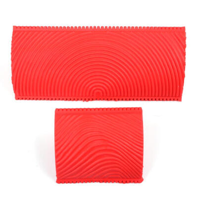 

2pcs Rubber Red Wood Grain Graining Pattern Wall Paint DIY Painting Tool