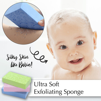 

Siaonvr Ultra Soft Exfoliating Sponge Cartoon Baby Bath Sponge Brush Rubbing Scrubber