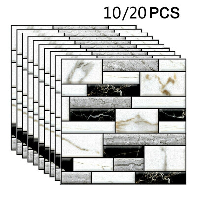 

1020PCS 3D Wall Sticker Tile Brick Self-adhesive Waterproof Kitchen Bathroom Home Decor DIY Removable