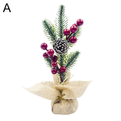 

Christmas Artificial Pine Branch Cone Berry Ornament Bonsai Desk Table DIY Decor