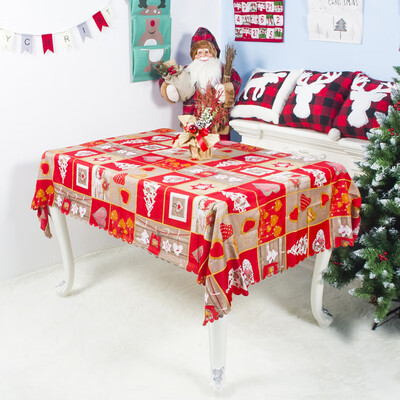 

Christmas Tablecloth Polyester Rectangular Table Cover Holiday Party Home Deco