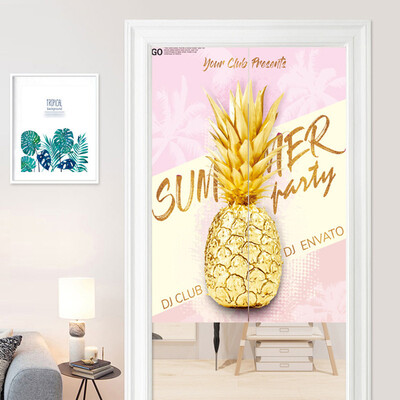 

Gobestart Tropical Plant Curtain Fabric Partition Curtain Cloakroom Decorative Curtain