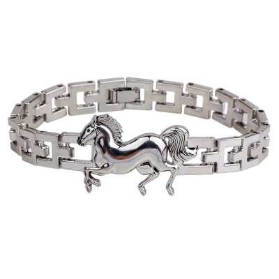 

Simple Style Horse Shaped Watch Chain Bangles Titanium Steel Bracelets