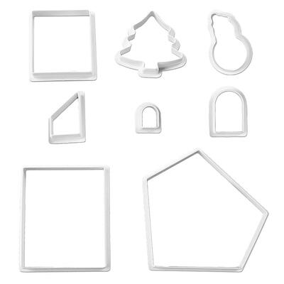

8pcsSet Snowman House Fondant Cake Mold Sugarcraft Decorating Cookie Mould