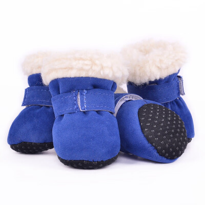 

4 Pcslot Waterproof Warm Dog Shoes for Winter Anti-slip Wear-resistance Pet Dog Shoes