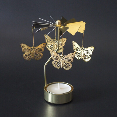 

Hot Spinning Rotary Metal Carousel Tea Light Candle Holder Stand Light Xmas Gift
