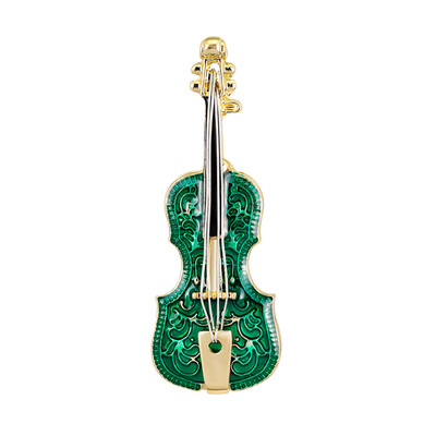 

Women Rhinestone Alloy Brooch Violin Shape Pin Shirt Jacket Decorative Drip Oil Badge Breastpin