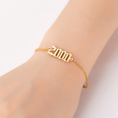 

1980-2000 Pendant Charm Bracelets Stainless Steel Chain Jewelry Gifts For Women Men Baby Child Time Past Birthday Gifts