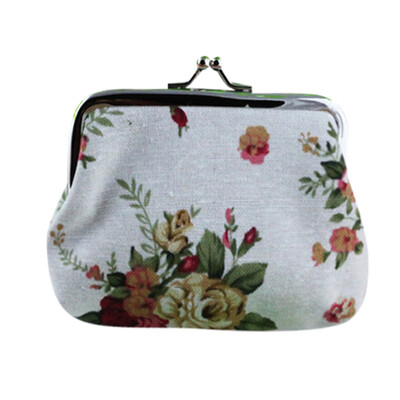 

Tailored Creative Coin Wallet Canvas Rose Buckle Coin Bag Fabric Woman Coin Card Package